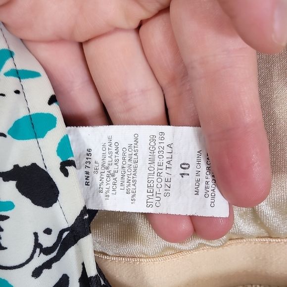 Vintage Maxine Of Hollywood One Piece Swimsuit Size 10 Pinup Floral High Cut 90s - Picture 10 of 15